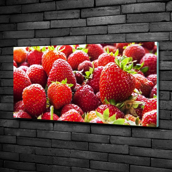 Wall art on glass Strawberries