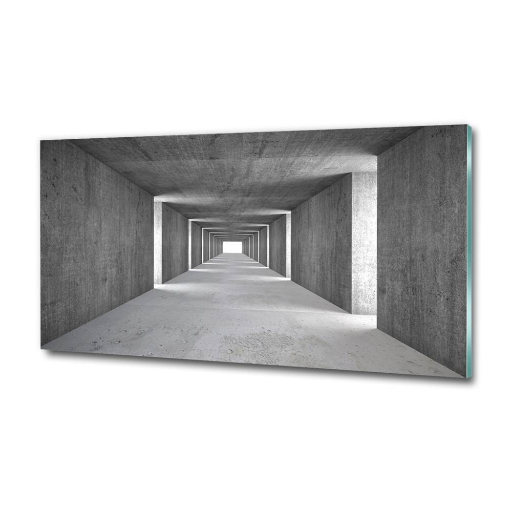 Photo printed on glass Concrete tunnel