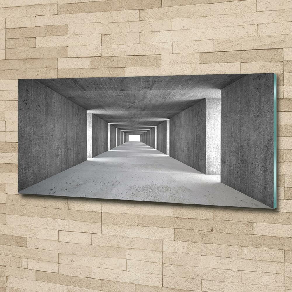 Photo printed on glass Concrete tunnel