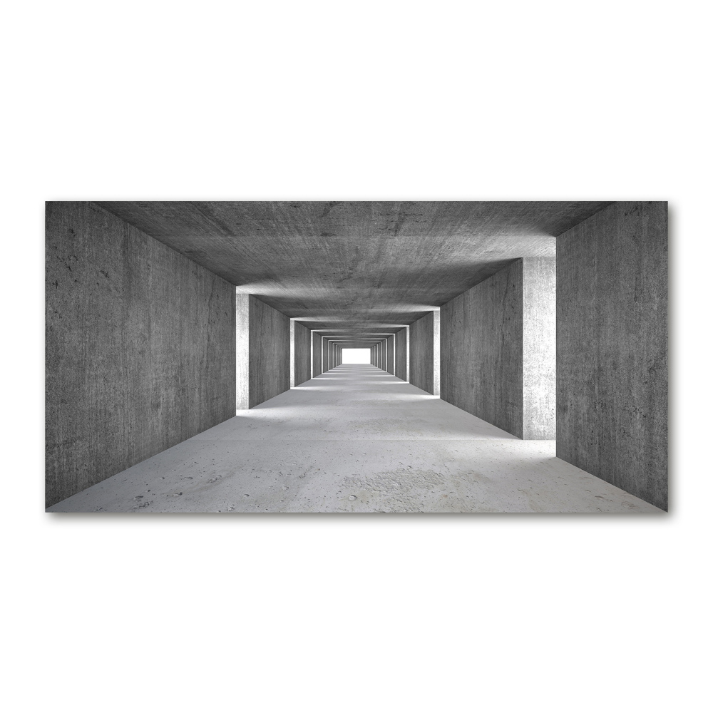 Photo printed on glass Concrete tunnel