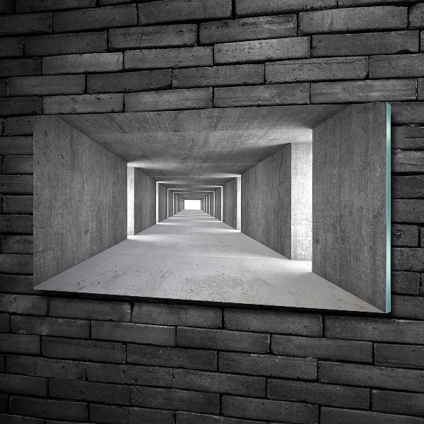 Photo printed on glass Concrete tunnel