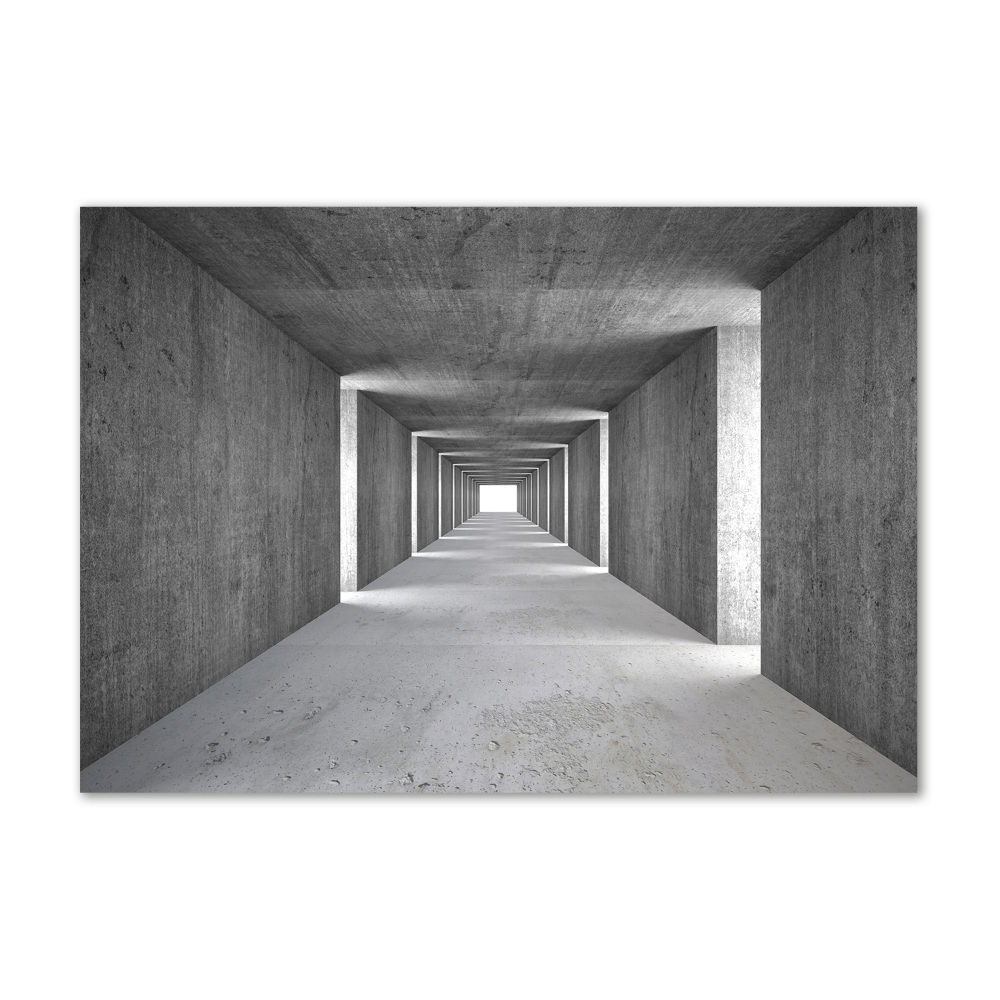 Photo printed on glass Concrete tunnel