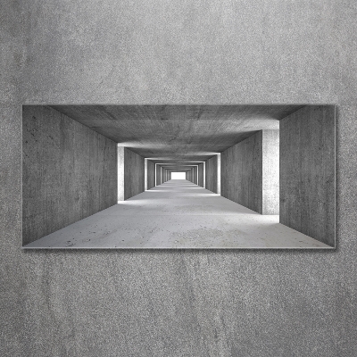 Photo printed on glass Concrete tunnel