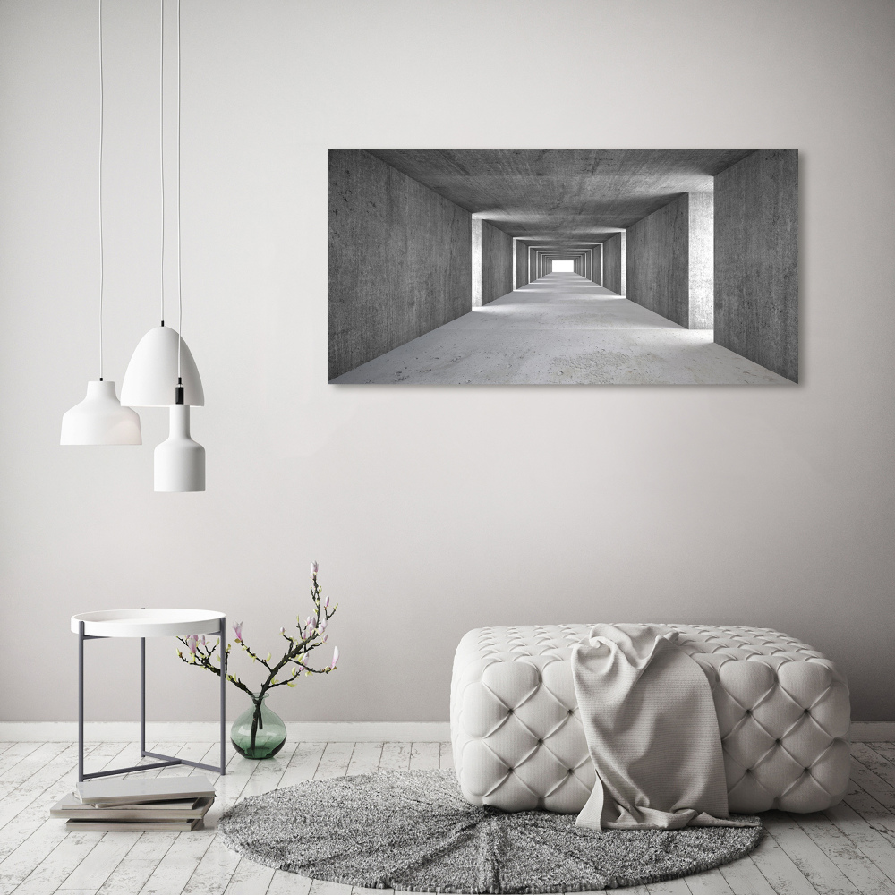 Photo printed on glass Concrete tunnel