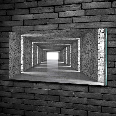 Glass picture wall art Brick tunnel