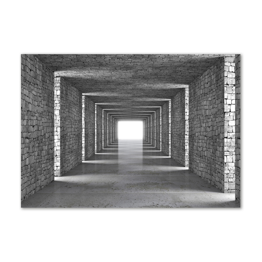 Glass picture wall art Brick tunnel