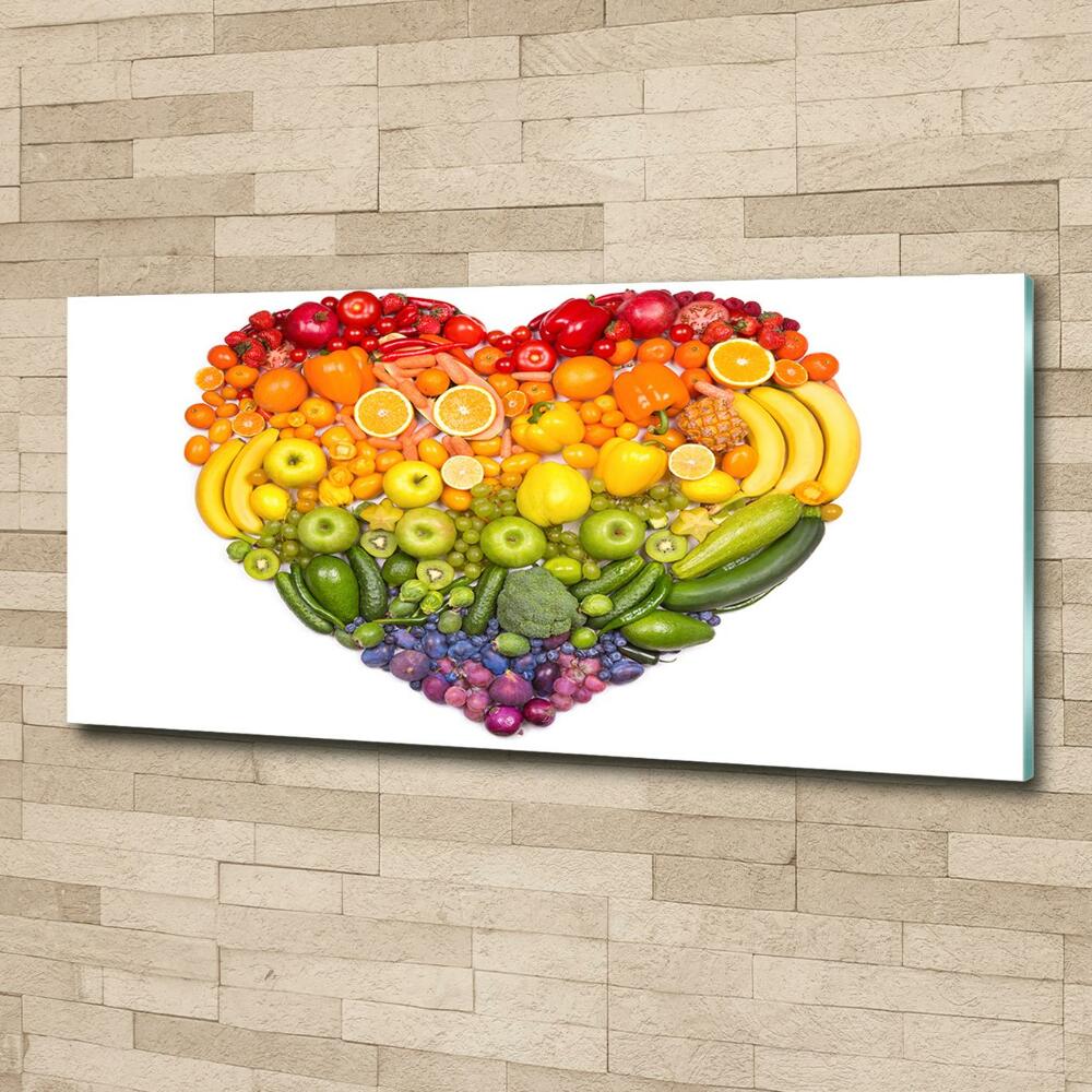 Wall art on glass Vegetable heart