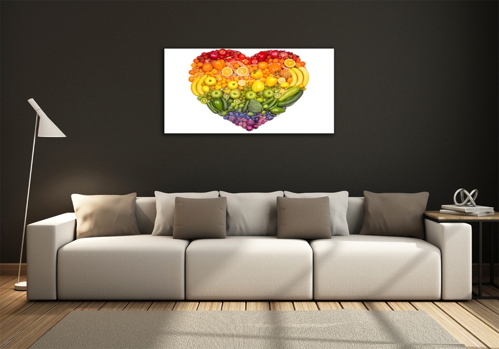 Wall art on glass Vegetable heart