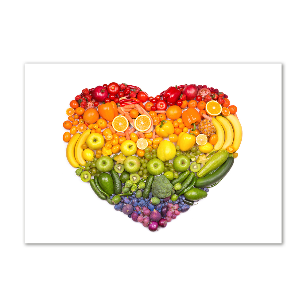 Wall art on glass Vegetable heart