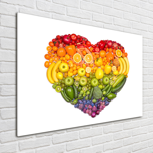 Wall art on glass Vegetable heart