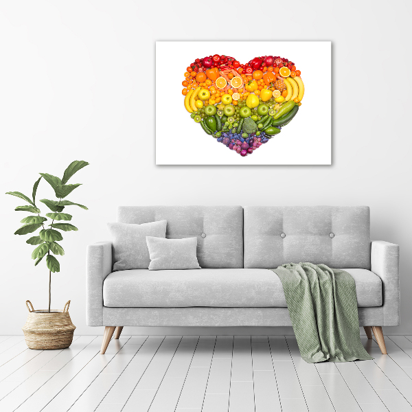 Wall art on glass Vegetable heart