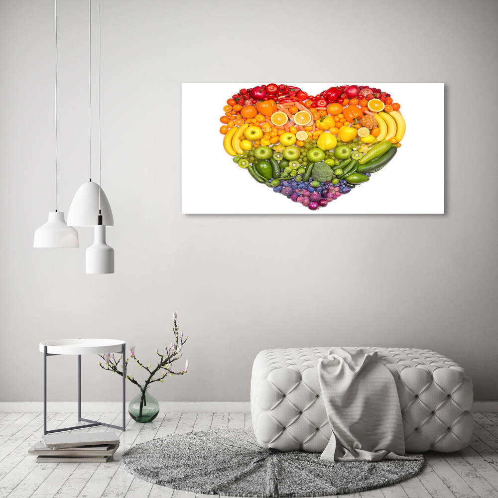 Wall art on glass Vegetable heart