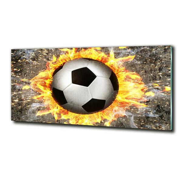 Glass wall art Burning football saw