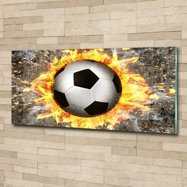 Glass wall art Burning football saw