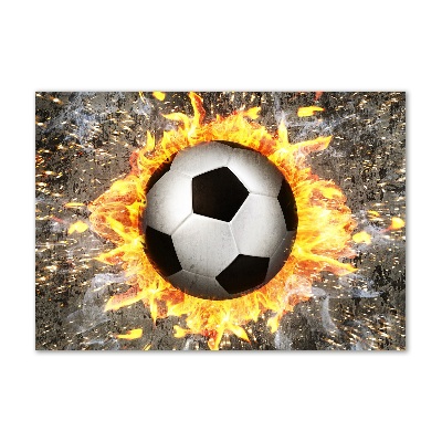 Glass wall art Burning football saw