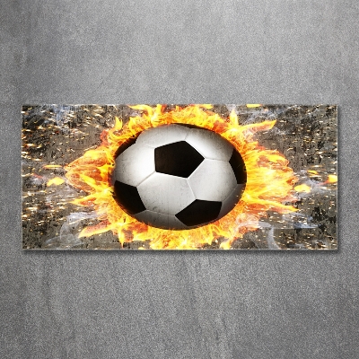 Glass wall art Burning football saw