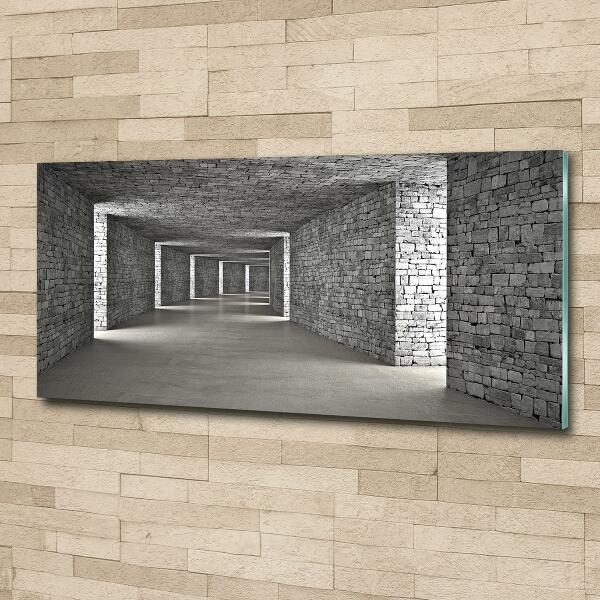 Glass picture wall art Brick tunnel