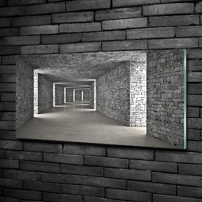 Glass picture wall art Brick tunnel