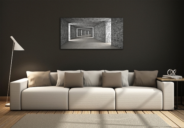 Glass picture wall art Brick tunnel