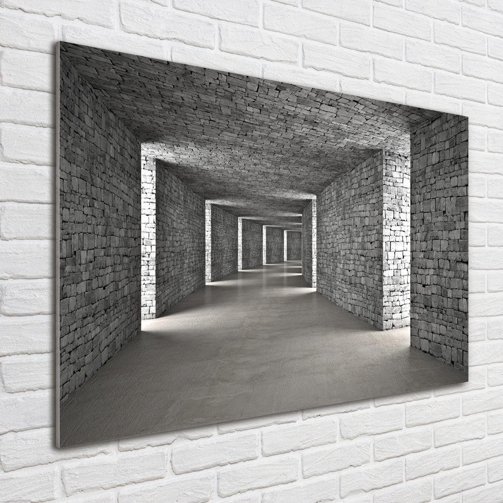 Glass picture wall art Brick tunnel