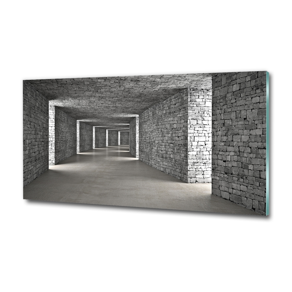 Glass picture wall art Brick tunnel