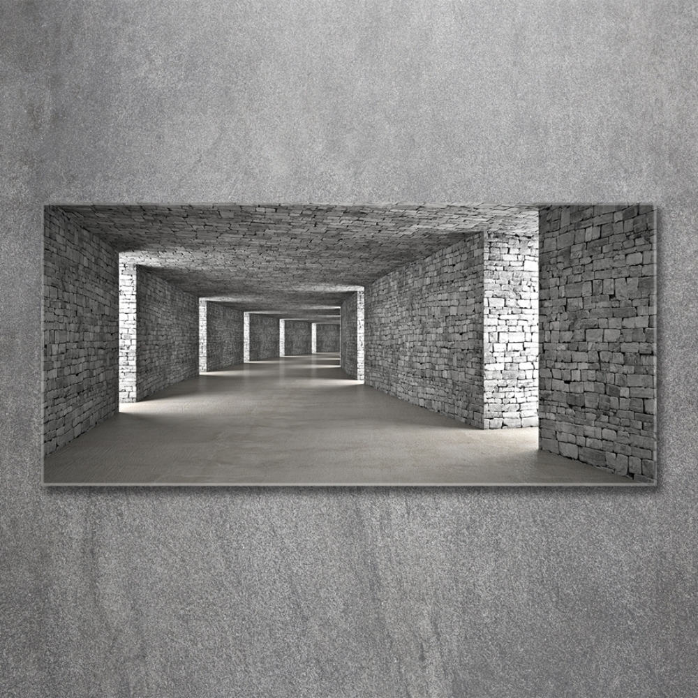 Glass picture wall art Brick tunnel