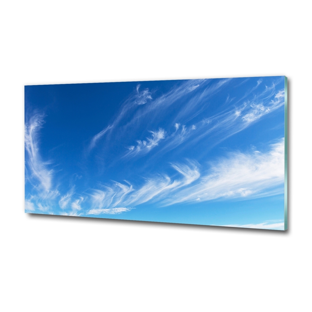 Glass picture wall art Blue sky