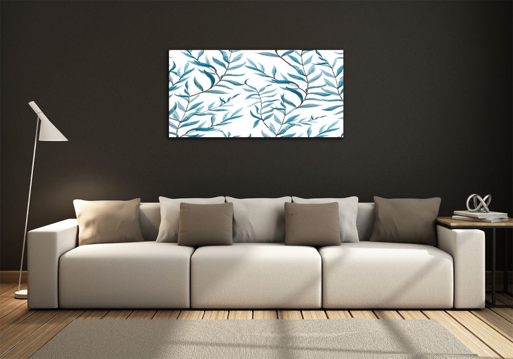 Wall art on glass Leaves