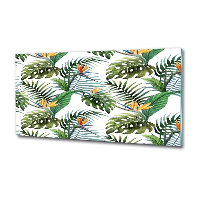 Glass art print Tropical flowers