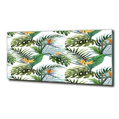 Glass art print Tropical flowers