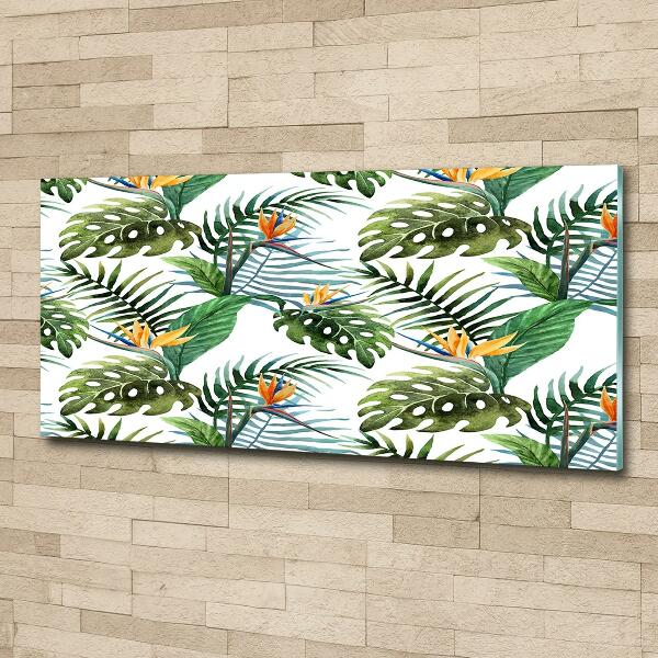 Glass art print Tropical flowers