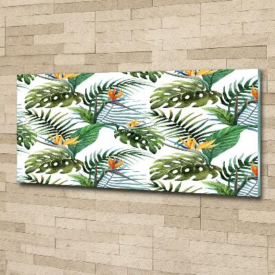 Glass art print Tropical flowers