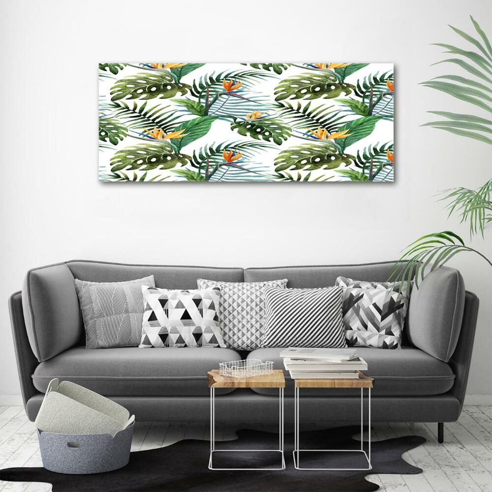 Glass art print Tropical flowers