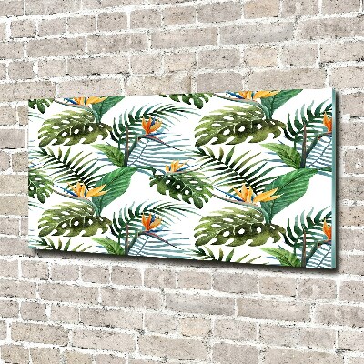 Glass art print Tropical flowers