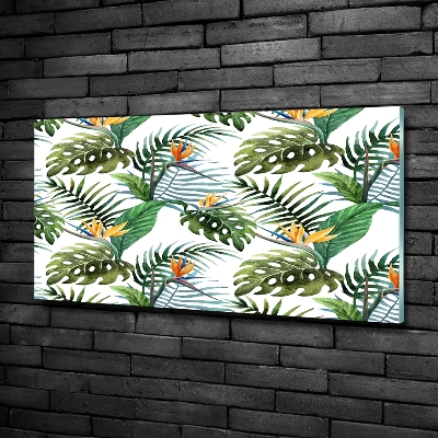 Glass art print Tropical flowers