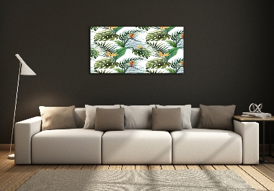 Glass art print Tropical flowers