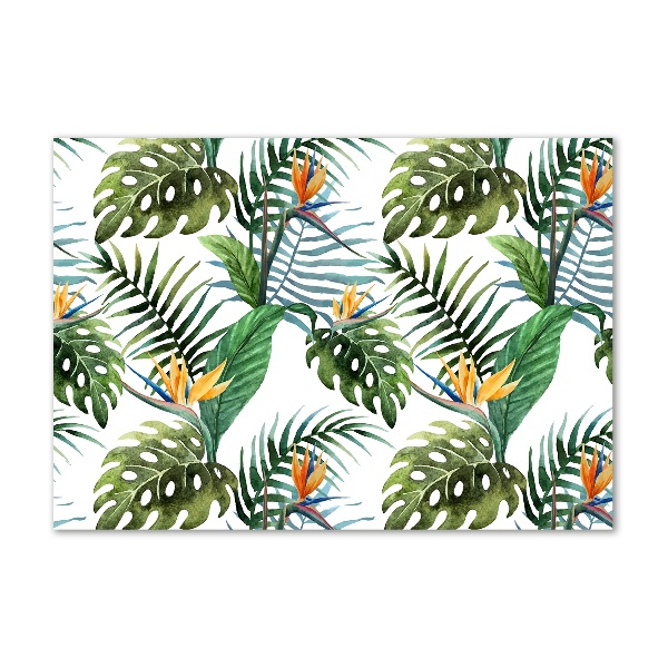 Glass art print Tropical flowers