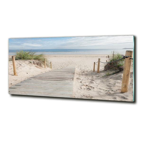 Printed glass wall art Beach