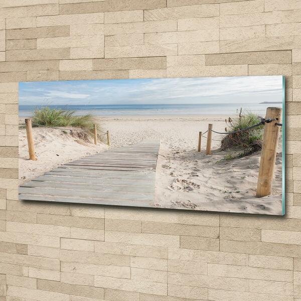 Printed glass wall art Beach