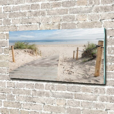 Printed glass wall art Beach