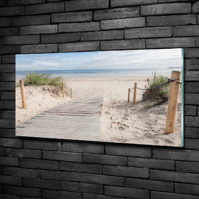 Printed glass wall art Beach