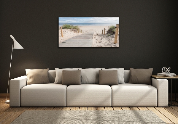 Printed glass wall art Beach