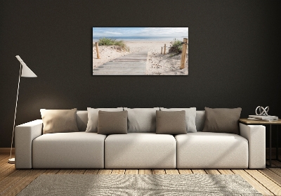 Printed glass wall art Beach