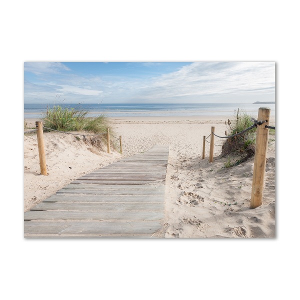 Printed glass wall art Beach