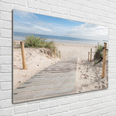 Printed glass wall art Beach