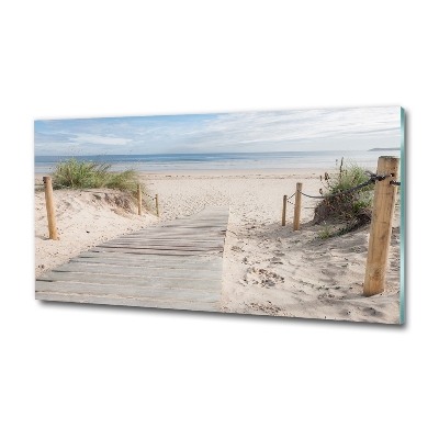 Printed glass wall art Beach