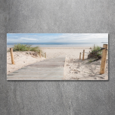 Printed glass wall art Beach