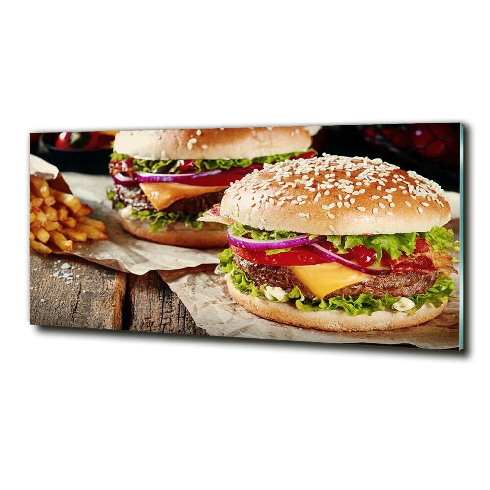 Wall art on glass Hamburgers