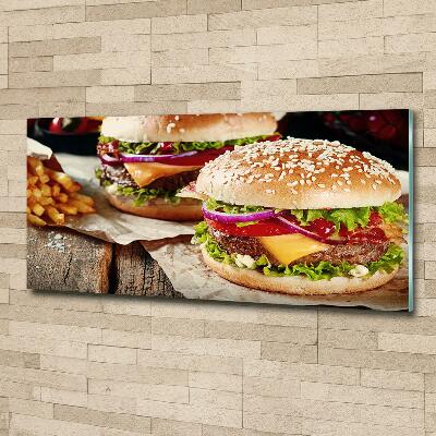 Wall art on glass Hamburgers