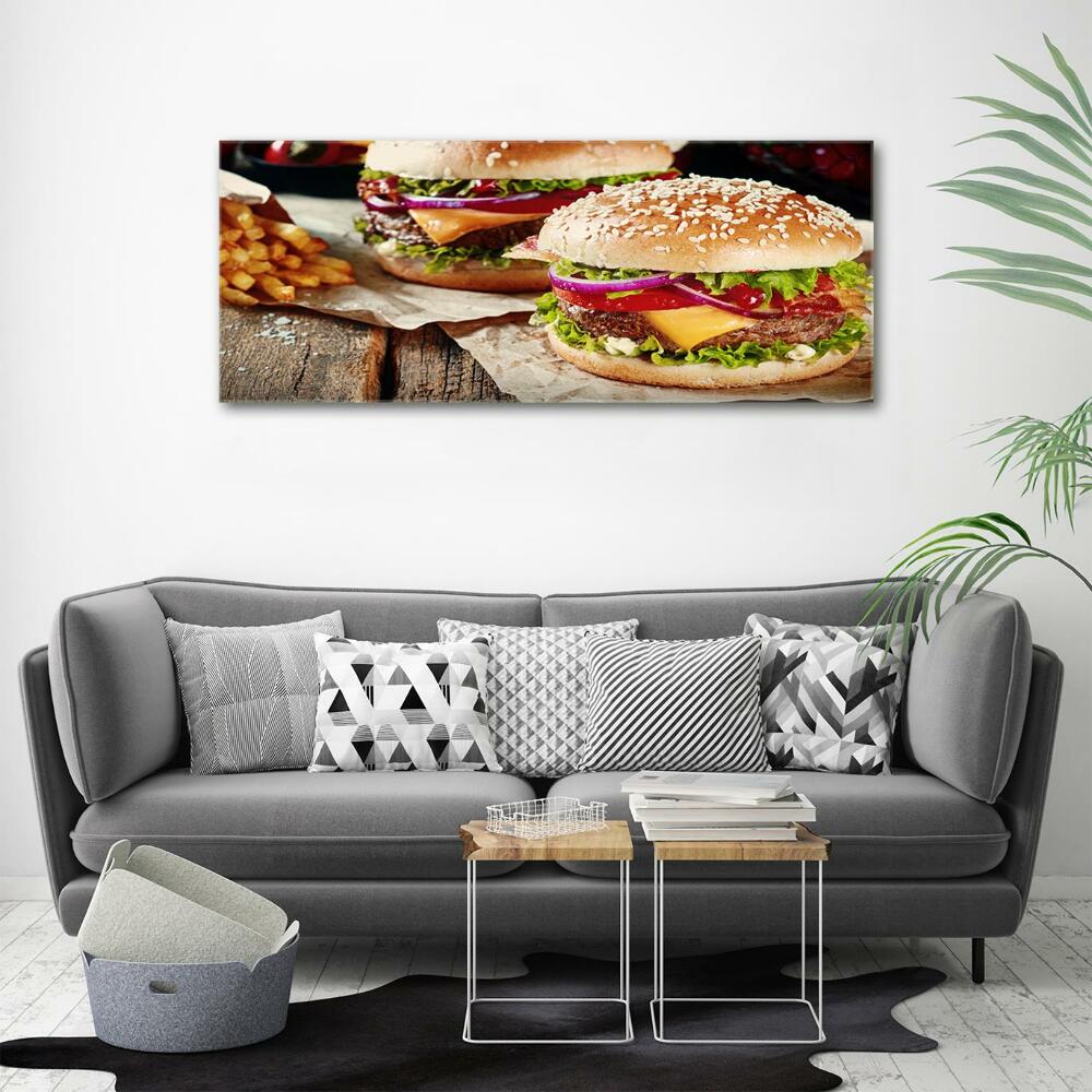 Wall art on glass Hamburgers